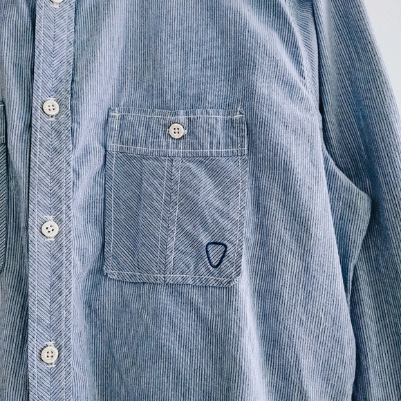 💖2/$15💖 Strellson Light Blue Pinstripe Slim Fit Button Down Shirt - Picture 3 of 9